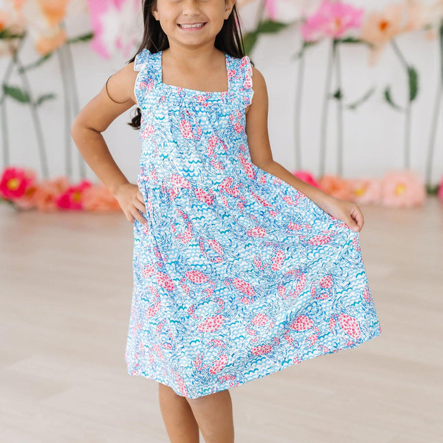 Crab Walk Ruffle Cross Back Dress - Dashing Nova