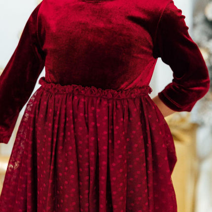 Cranberry Velvet Tutu Dress