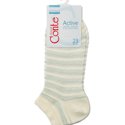 Conte Active #17S-71SP(123) - 1 pair Cropped Cotton Women's Socks with Lurex