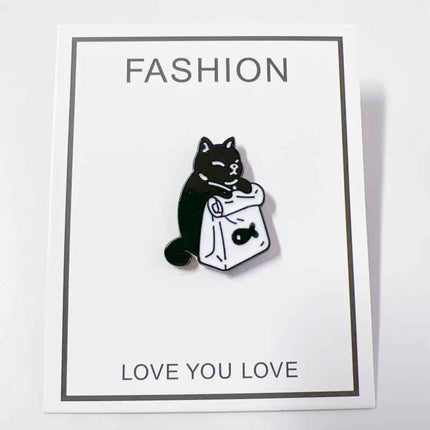 Mini Black Cat Enamel Pin – Durable, Giftable Fashion Accessory