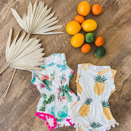 Cute Cactus Pom Pom Romper