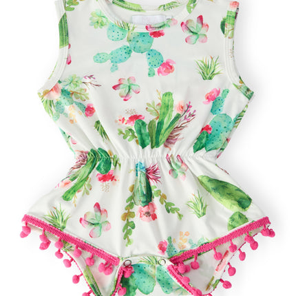 Cute Cactus Pom Pom Romper