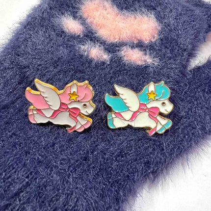 Pink & Green Unicorn Enamel Pins – Magical 2-Pack Gift Set