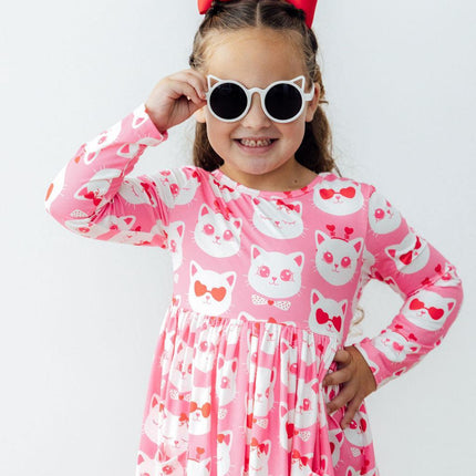 Cutie Cat L/S Pocket Twirl Dress