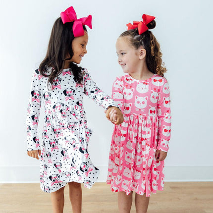 Cutie Cat L/S Pocket Twirl Dress