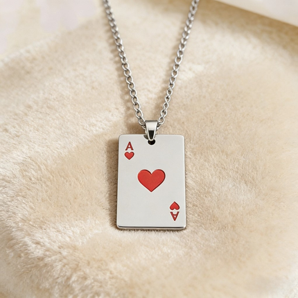 Titanium Steel Playing Card Necklace