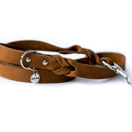 Pro Line Leather Braided Dog Leash
