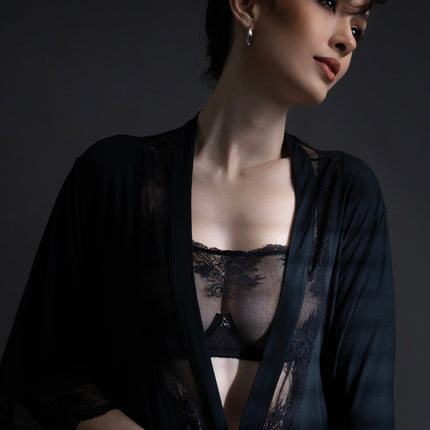 Kim High Neck Sheer Lace Underwire Bra