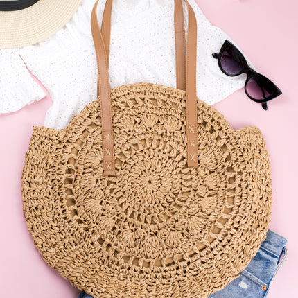 Straw Circle Tote