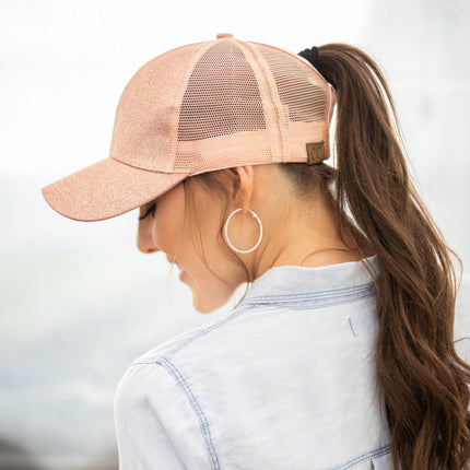 C.C Glitter Messy Bun Hats