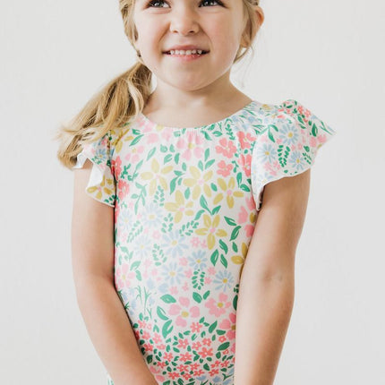 Daffodils S/S Flutter Sleeve Leotard