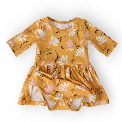 Dandelions in Fall 3/4 Sleeve Twirl Bodysuit
