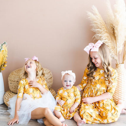 Dandelions in Fall 3/4 Sleeve Twirl Bodysuit