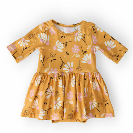Dandelions in Fall 3/4 Sleeve Twirl Bodysuit