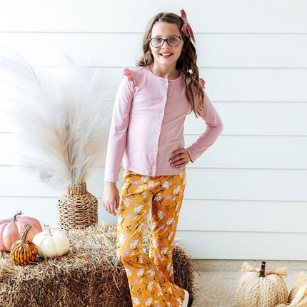 Dandelions in Fall Ribbed Velvet Bells