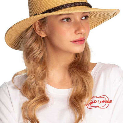 C.C Women's Straw Panama Hat Sun