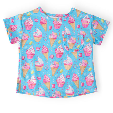 Delightful Desserts Ruffle Pocket Tee