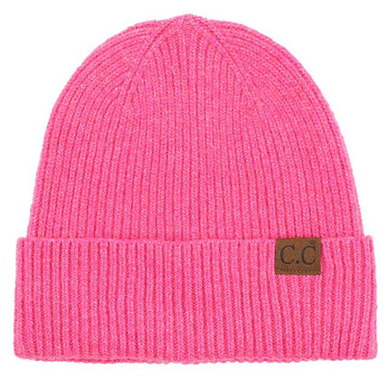 C.C Soft Recycled Fine Yarn Cuff Beanie Hats