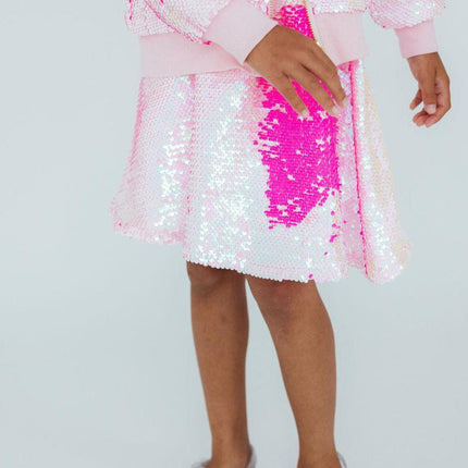 Diva Pink Flip Sequin Twirl Skort