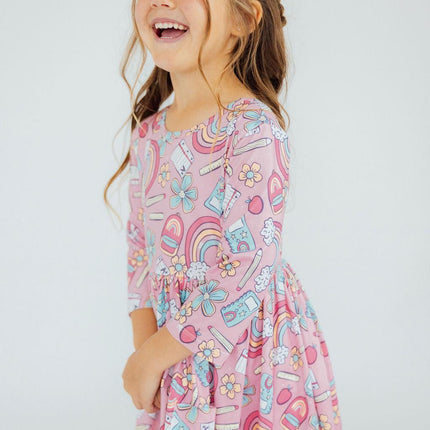 Dream Big Little One 3/4 Pocket Twirl Dress