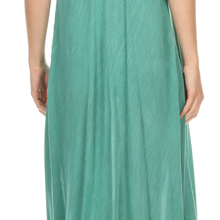 Sakkas Egan Women's Long Embroidered Caftan Dress / Cover Up With Embroidered Cap Sleeves