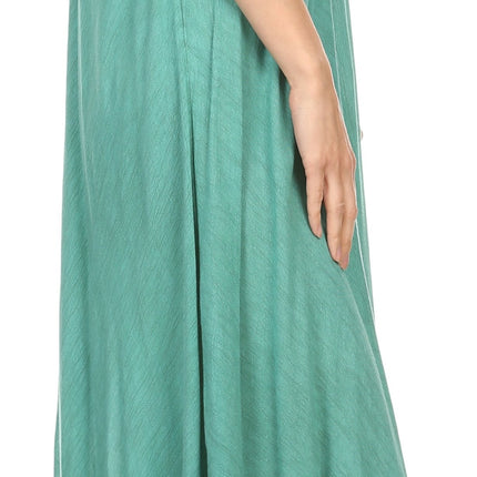 Sakkas Egan Women's Long Embroidered Caftan Dress / Cover Up With Embroidered Cap Sleeves