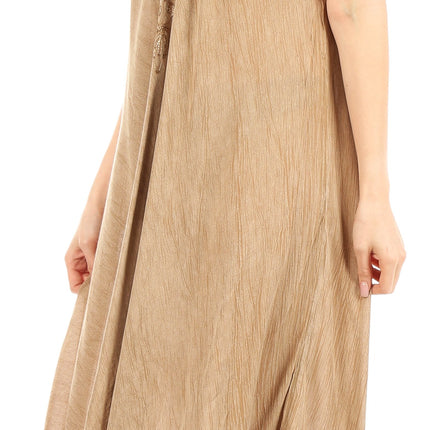 Sakkas Egan Women's Long Embroidered Caftan Dress / Cover Up With Embroidered Cap Sleeves
