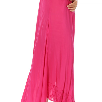 Sakkas Egan Women's Long Embroidered Caftan Dress / Cover Up With Embroidered Cap Sleeves