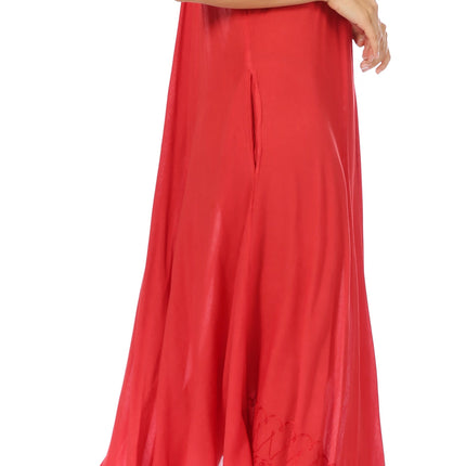 Sakkas Egan Women's Long Embroidered Caftan Dress / Cover Up With Embroidered Cap Sleeves