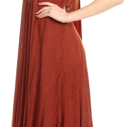 Sakkas Egan Women's Long Embroidered Caftan Dress / Cover Up With Embroidered Cap Sleeves