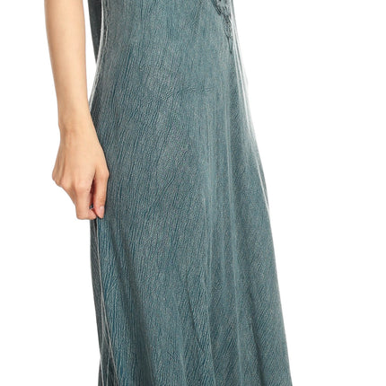 Sakkas Egan Women's Long Embroidered Caftan Dress / Cover Up With Embroidered Cap Sleeves