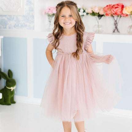 Dusty Pink Shimmer Tutu Dress