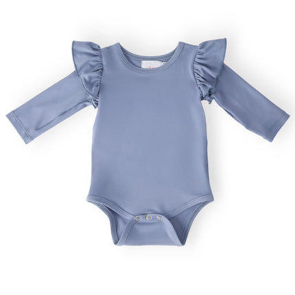 Dusty Blue L/S Flutter Bodysuit