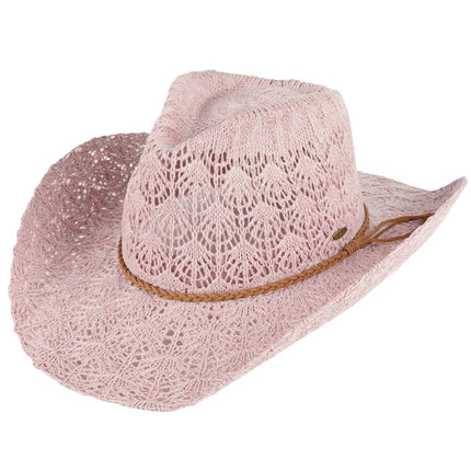 C.C Women's Horseshoe Lace Knitting Cowboy Hat