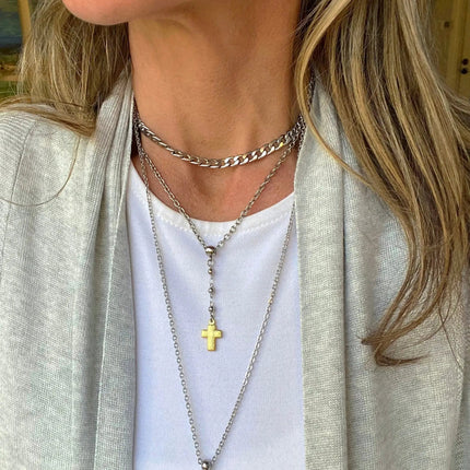 CROSS LARIAT CHOKER