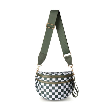 Frankie Oversize Double Zip Print Crescent Sling