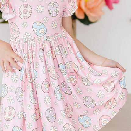 Easter Egg Hunt Flutter Sleeve Twirl Dress
