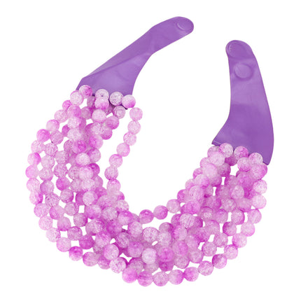 Women's Chunky Multi-Strand Beaded Statement Necklace with Magnetic Clasp