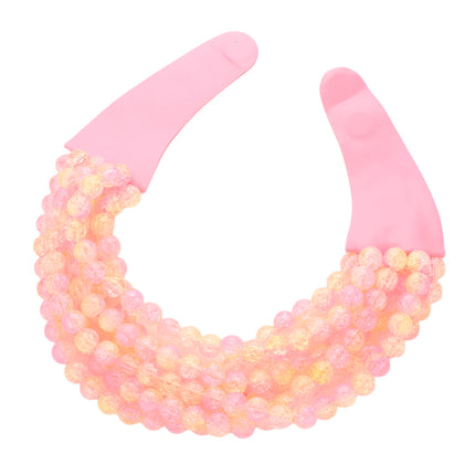 Women's Chunky Multi-Strand Beaded Statement Necklace with Magnetic Clasp