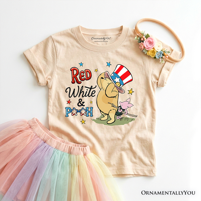 Kids Red White & Proud Winnie-the-Pooh T-Shirt, 1926 A.A. Milne Youth Patriotic 4th of July Tee - Dashing Nova