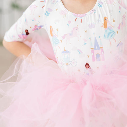 Fairy Princess 3/4 Sleeve Tutu Leotard