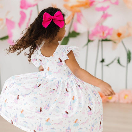Fairy Princess Flutter Sleeve Twirl Dress