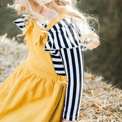Mustard Faux Suede Pinafore