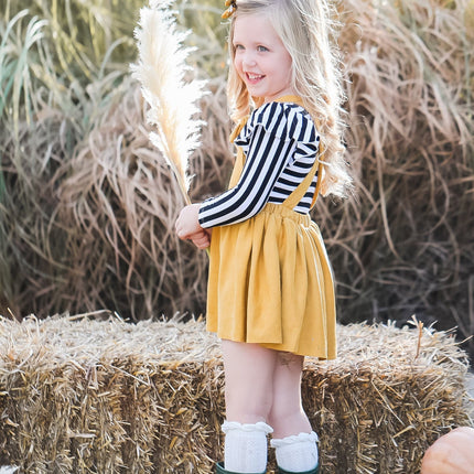 Mustard Faux Suede Pinafore