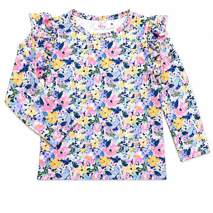 Fall Floral L/S Ruffle Tee