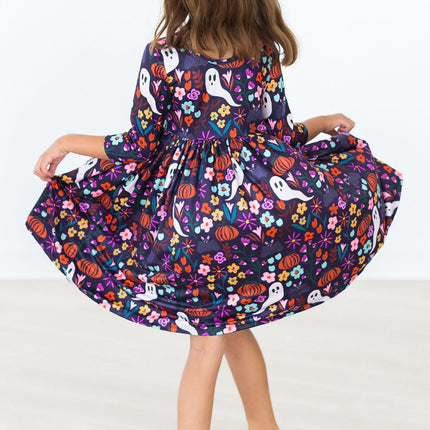 Fangtastic 3/4 Sleeve Pocket Twirl Dress