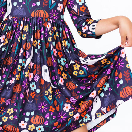 Fangtastic 3/4 Sleeve Pocket Twirl Dress