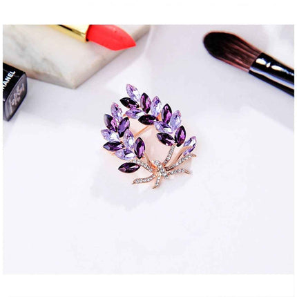 Bauhinia Flower Brooch – Sparkling Rhinestone Alloy Accessory