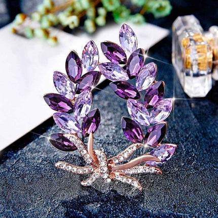 Bauhinia Flower Brooch – Sparkling Rhinestone Alloy Accessory