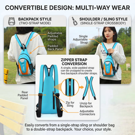 O-TBOST Crossbody Sling Bag – Lightweight Sport Chest Pack